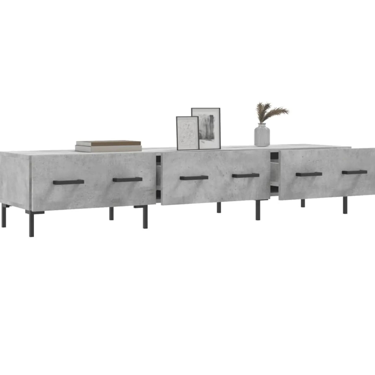 Szafka pod telewizor szarość betonu 150x36x30 cm