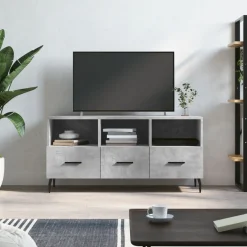 Szafka pod telewizor szarość betonu 102x36x50 cm