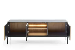 Szafka pod telewizor trzydrzwiowa SORENTO 154 cm czarny/dąb wotan