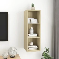 Szafka Pod Telewizor Wisząca Szafka RTV Stolik Półka Brązowa 37x37x107 cm