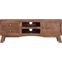 Szafka pod telewizor 110x30x40 cm surowe drewno mango