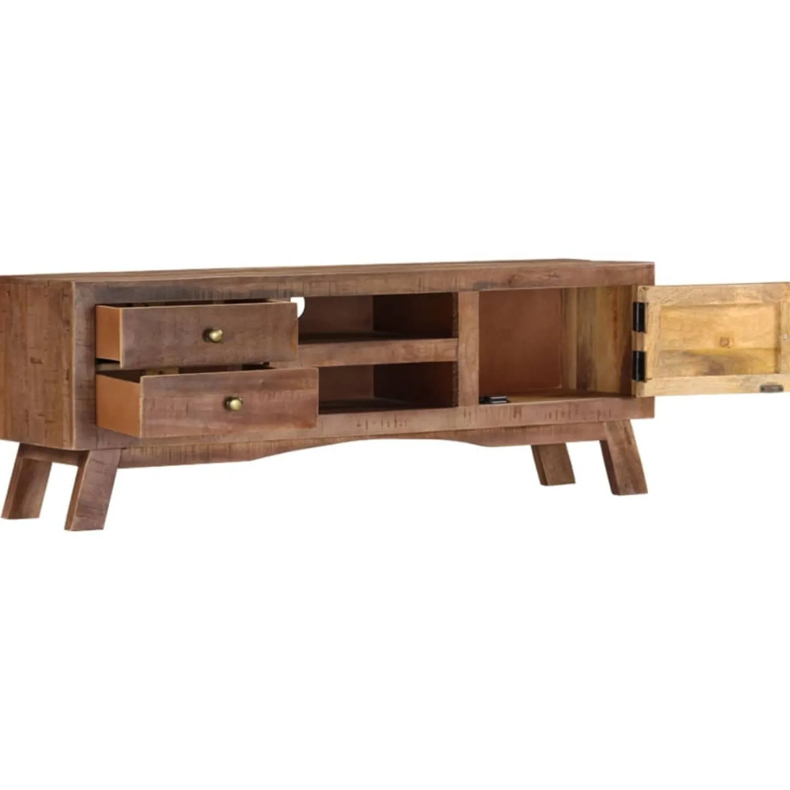 Szafka pod telewizor 110x30x40 cm surowe drewno mango