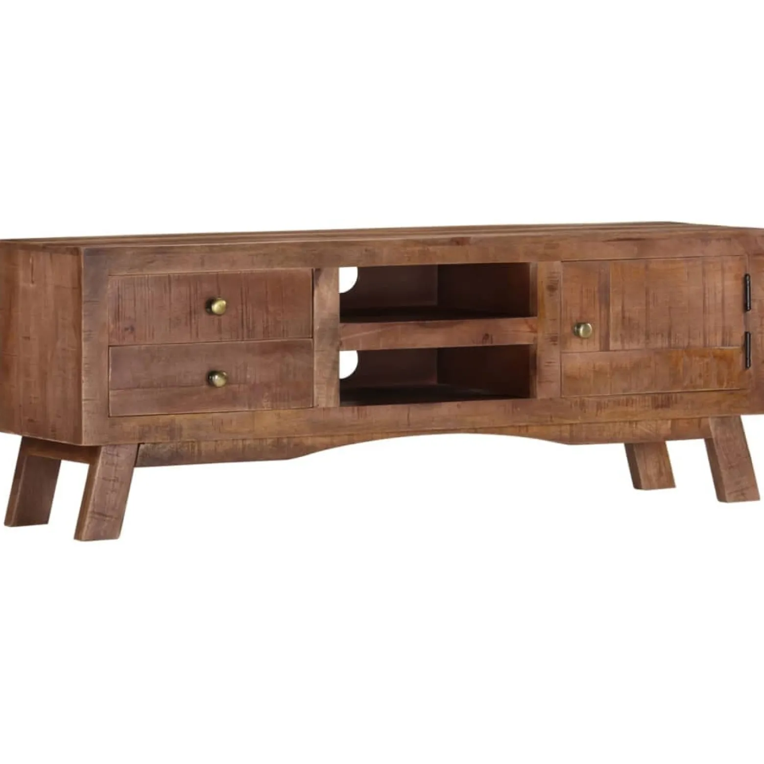 Szafka pod telewizor 110x30x40 cm surowe drewno mango