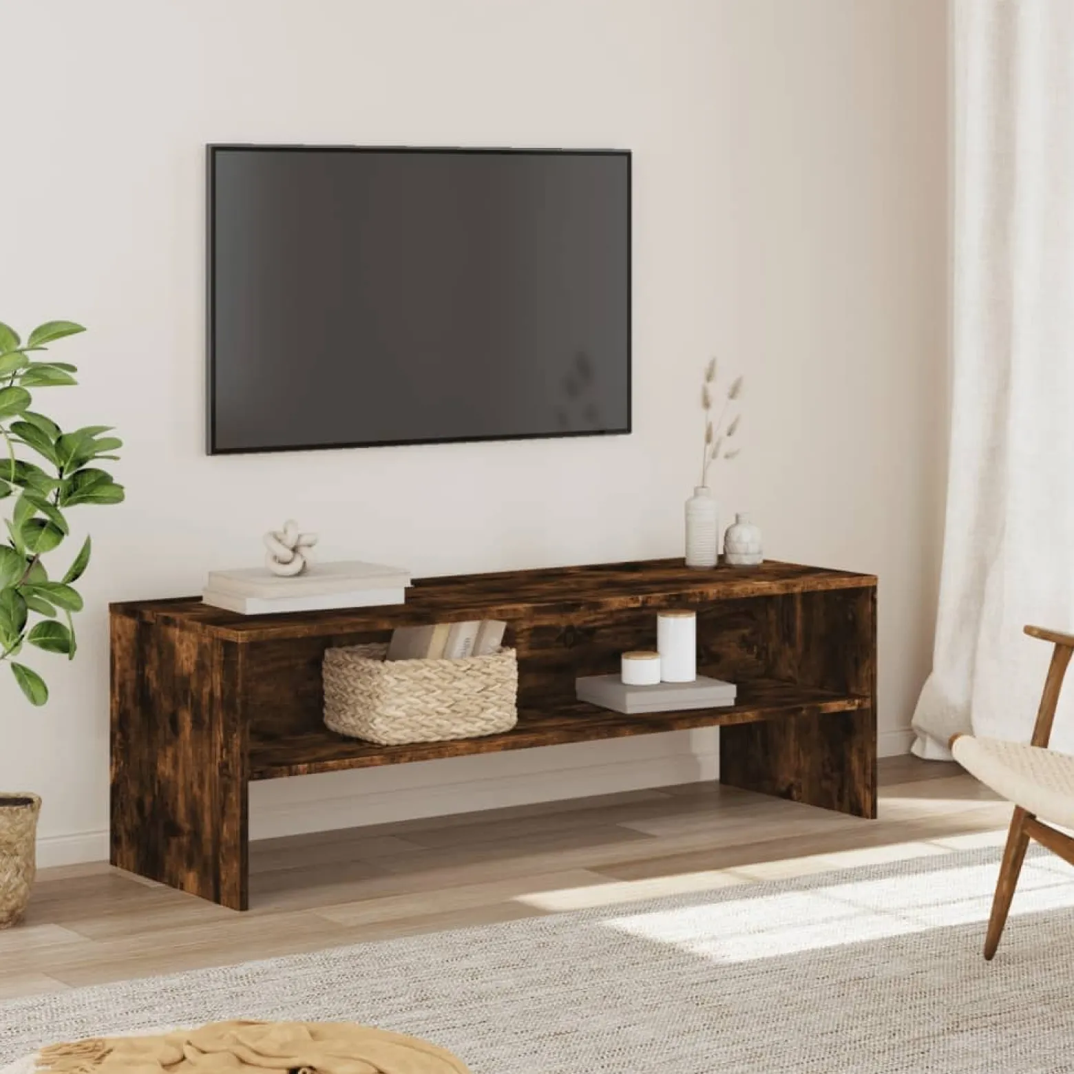 Szafka pod TV przydymiony dąb 120x40x40 cm