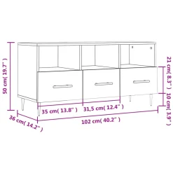 Szafka pod TV przydymiony dąb 102x36x50 cm