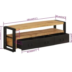 Szafka Pod TV Szafka Pod Telewizor RTV Drewniana Półka 120x30x40 cm