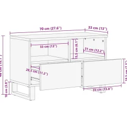 Szafka Pod TV Szafka Pod Telewizor RTV Drewniana Półka 70 x 33 x 46 cm
