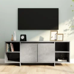 Szafka pod TV szarość betonu 130x35x50 cm