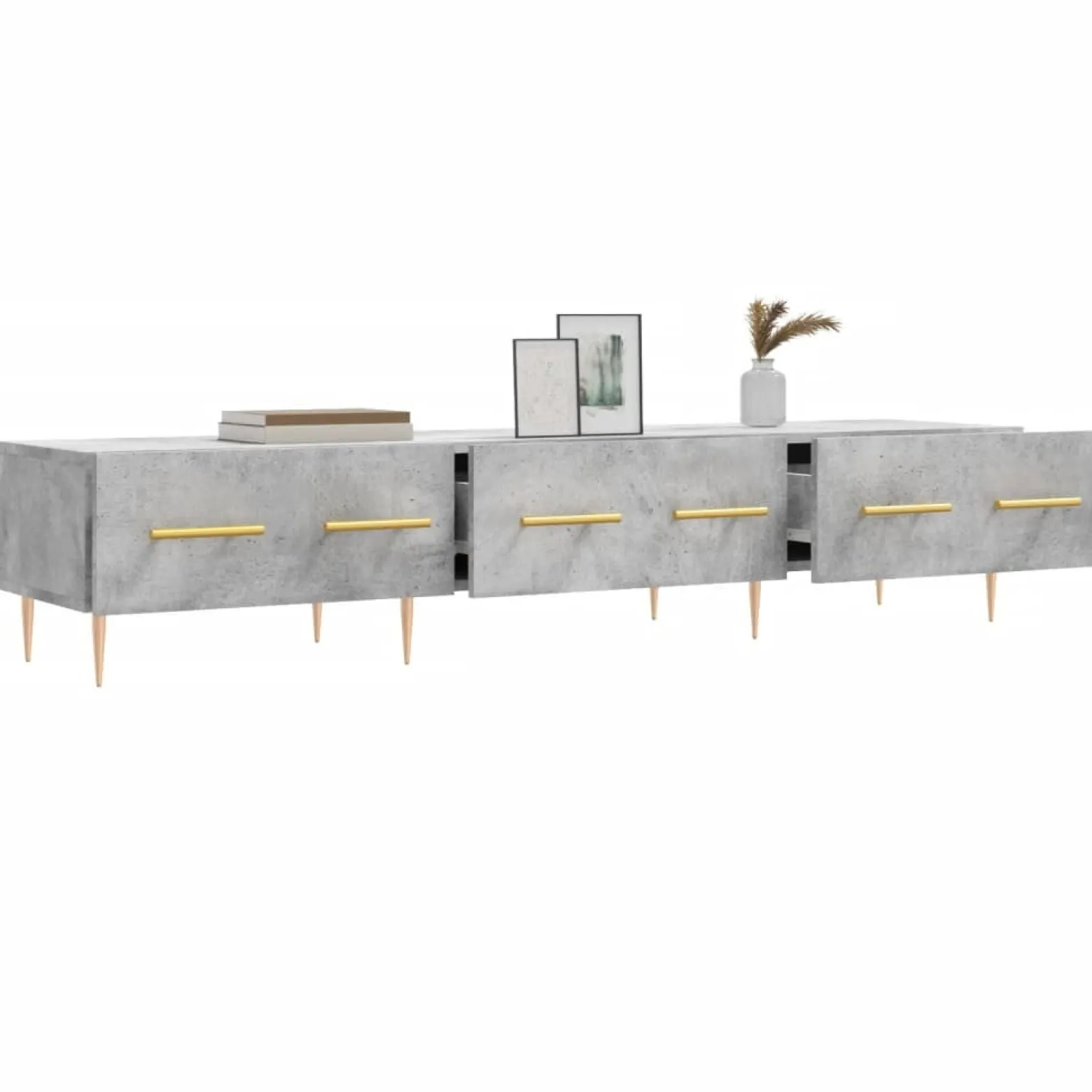 Szafka pod TV szarość betonu 150x36x30 cm