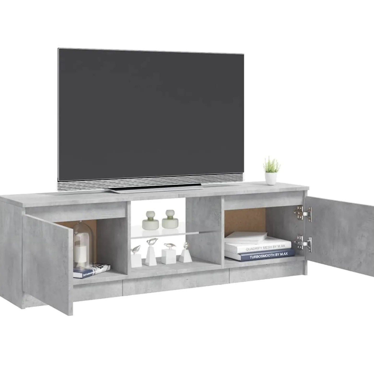 Szafka pod TV z oświetleniem LED szara 120 x 30 x 36 cm