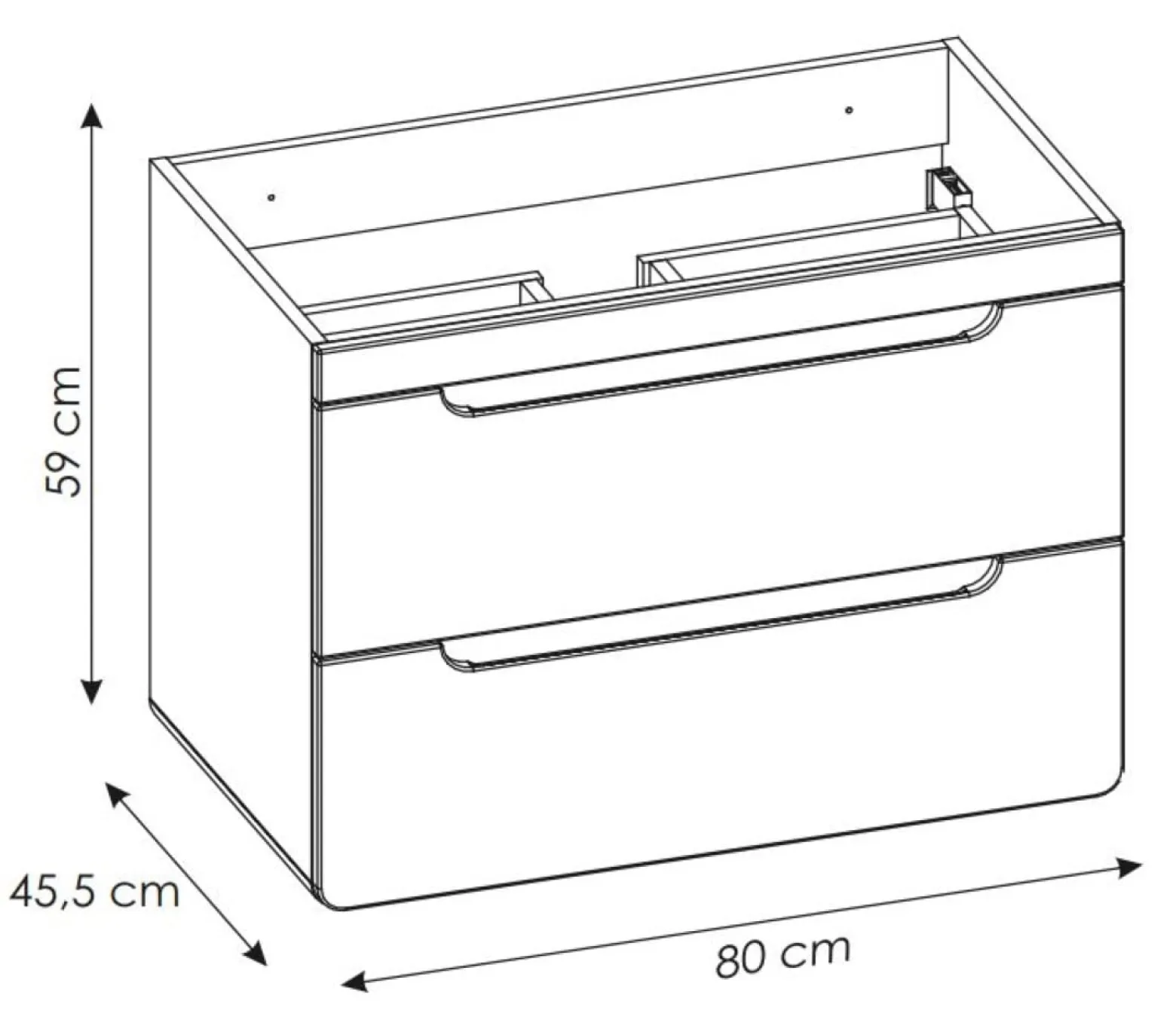 Szafka pod umywalkę 80 cm ARUBA WHITE