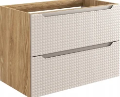 Szafka Pod Umywalkę 80 cm BEŻOWA DĄB Wisząca 2S MDF 3D LUXOR