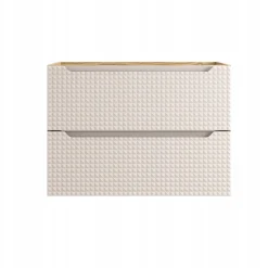 Szafka Pod Umywalkę 80 cm BEŻOWA DĄB Wisząca 2S MDF 3D LUXOR