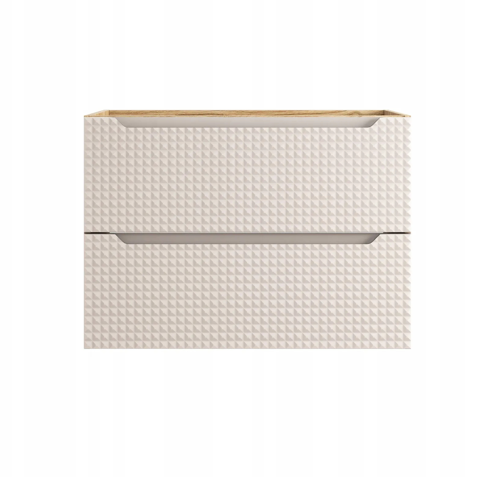 Szafka Pod Umywalkę 80 cm BEŻOWA DĄB Wisząca 2S MDF 3D LUXOR