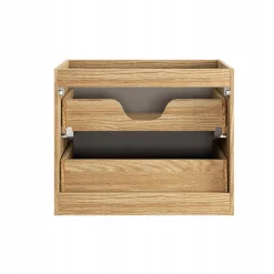 Szafka Pod Umywalkę 80 cm BEŻOWA DĄB Wisząca 2S MDF 3D LUXOR