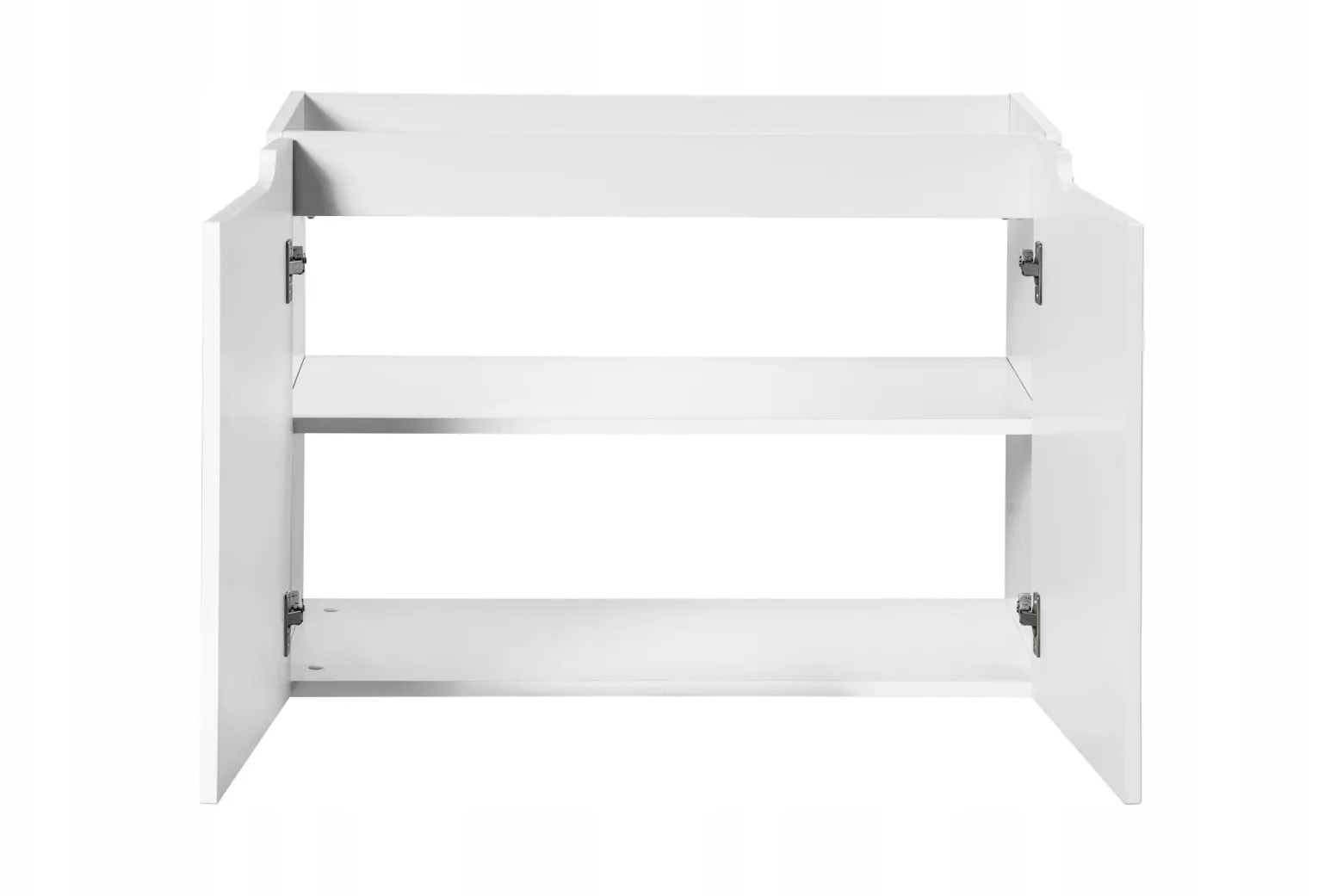 Szafka Pod Umywalkę 80 cm BIAŁA BLAT DĄB RYFLE 2D NOVA WHITE