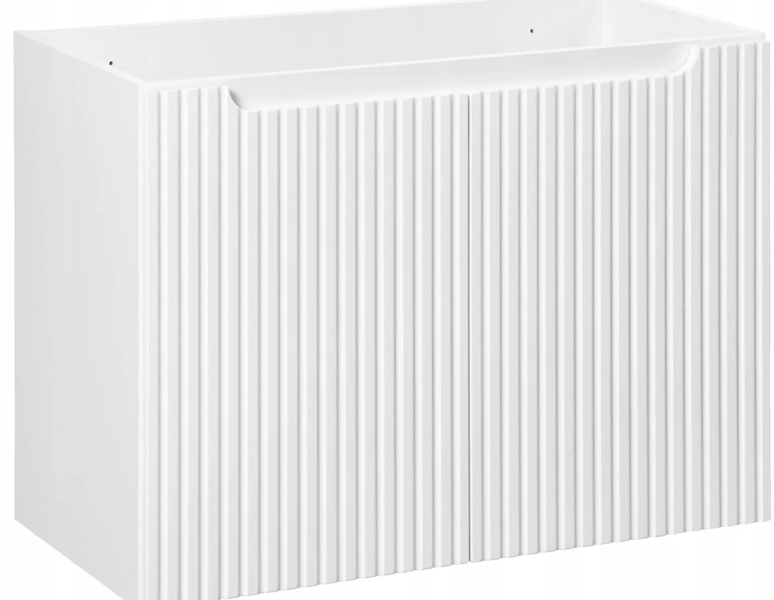 Szafka Pod Umywalkę 80 cm BIAŁA BLAT DĄB RYFLE 2D NOVA WHITE