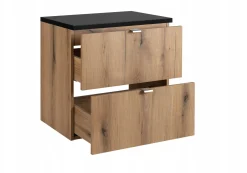 Szafka Pod Umywalkę 60 cm BLAT CZARNY WISZĄCA 2S NOVA OAK