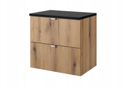 Szafka Pod Umywalkę 60 cm BLAT CZARNY WISZĄCA 2S NOVA OAK
