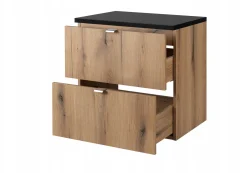 Szafka Pod Umywalkę 60 cm BLAT CZARNY WISZĄCA 2S NOVA OAK