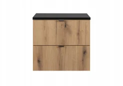 Szafka Pod Umywalkę 60 cm BLAT CZARNY WISZĄCA 2S NOVA OAK