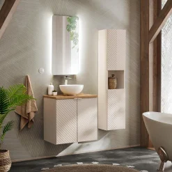 Szafka Pod Umywalkę 60 cm Kaszmir Wisząca Frezowana 2D VIVA