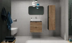 Szafka Pod UMYWALKĘ 60 cm Wisząca FREZOWANY FRONT 2S AURA