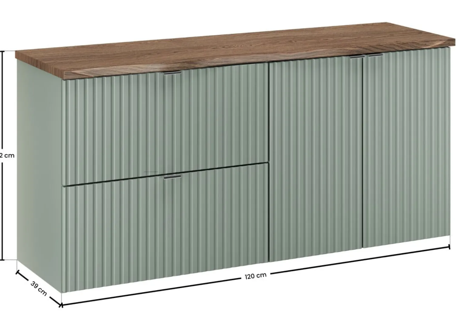 Szafka pod Umywalkę Line Reed Green 120cm z Blatem