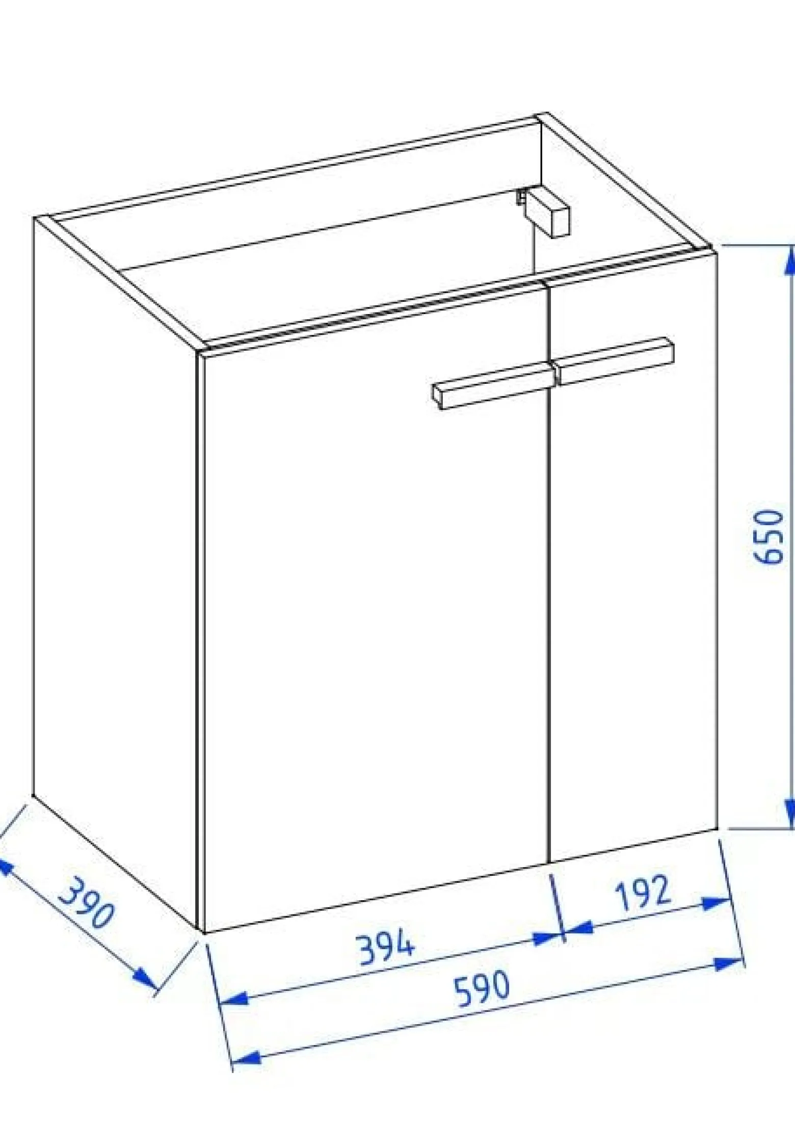 Szafka pod umywalkę L-WOOD 59 cm antracyt mat