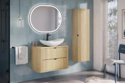 Szafka pod umywalkę OVALIA CREMONA 2S 80cm dąb cremona z umywalką