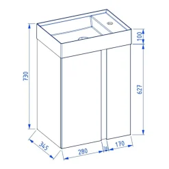 Szafka pod umywalkę UNIQ 49 cm jasno szara półmat z CARGO