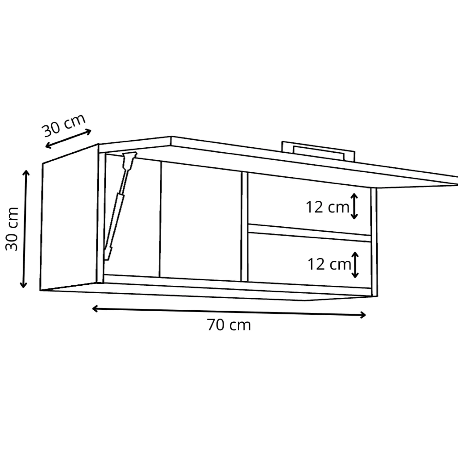 Szafka Pozioma Wisząca Sky Łazienkowa Złoty Craft 70Cm
