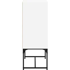 Szafka Regał Biała z Drzwiami Szklanymi 69x37x100 cm do Salonu