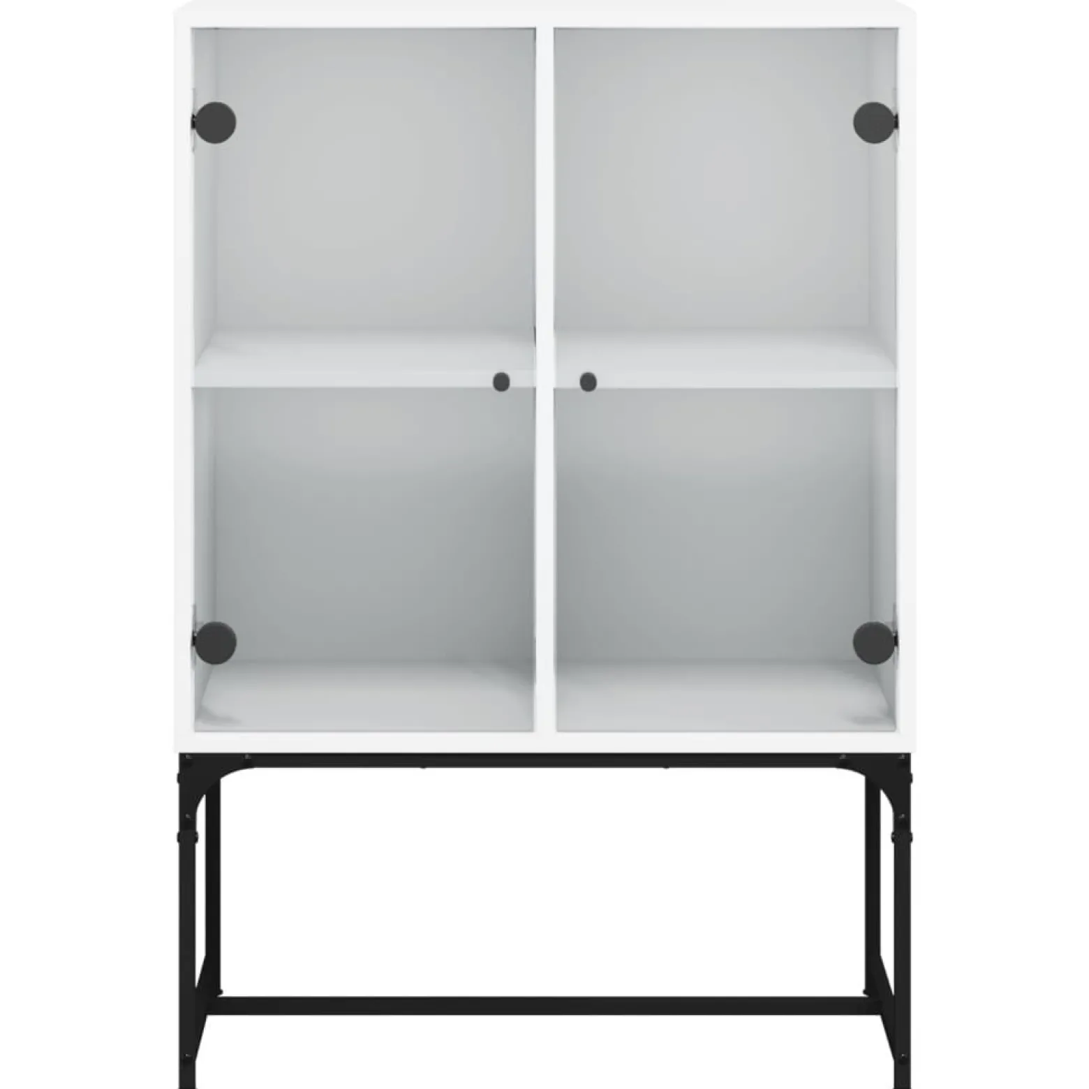 Szafka Regał Biała z Drzwiami Szklanymi 69x37x100 cm do Salonu