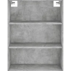 Szafka Regał Szara Beton 69.5x32.5x180 cm do Salonu Pokoju Sypialni