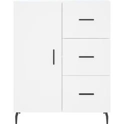 Szafka Regał Witrynka Biała z Drzwiami 69.5x34x180 cm do Salonu Pokoju