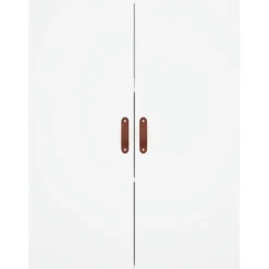 Szafka Regał Witrynka Biała z Drzwiami Szklanymi 69.5x34x180 cm do Salonu