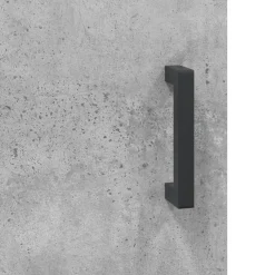 Szafka Regał Witrynka Szara Beton z Drzwiami Szklanymi 69.5x34x180 cm
