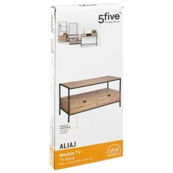 SZAFKA RTV Aliaj naturalna/czarna 100x40x54 cm WYSOKIE NÓŻKI