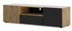 Szafka RTV AURIS 150 cm dąb artisan / czarny mat