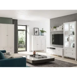 Szafka RTV AZURA 160 cm Biała do Salonu Skandynawska