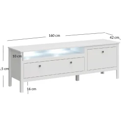 Szafka RTV AZURA 160 cm Biała do Salonu Skandynawska