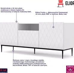 Szafka rtv biały mat + rama - Elreon