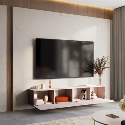 Szafka RTV 210 cm do salonu PREMIUM kaszmir połysk