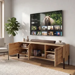 Szafka RTV 150 cm pod TV do salonu NUVIO dąb artisan
