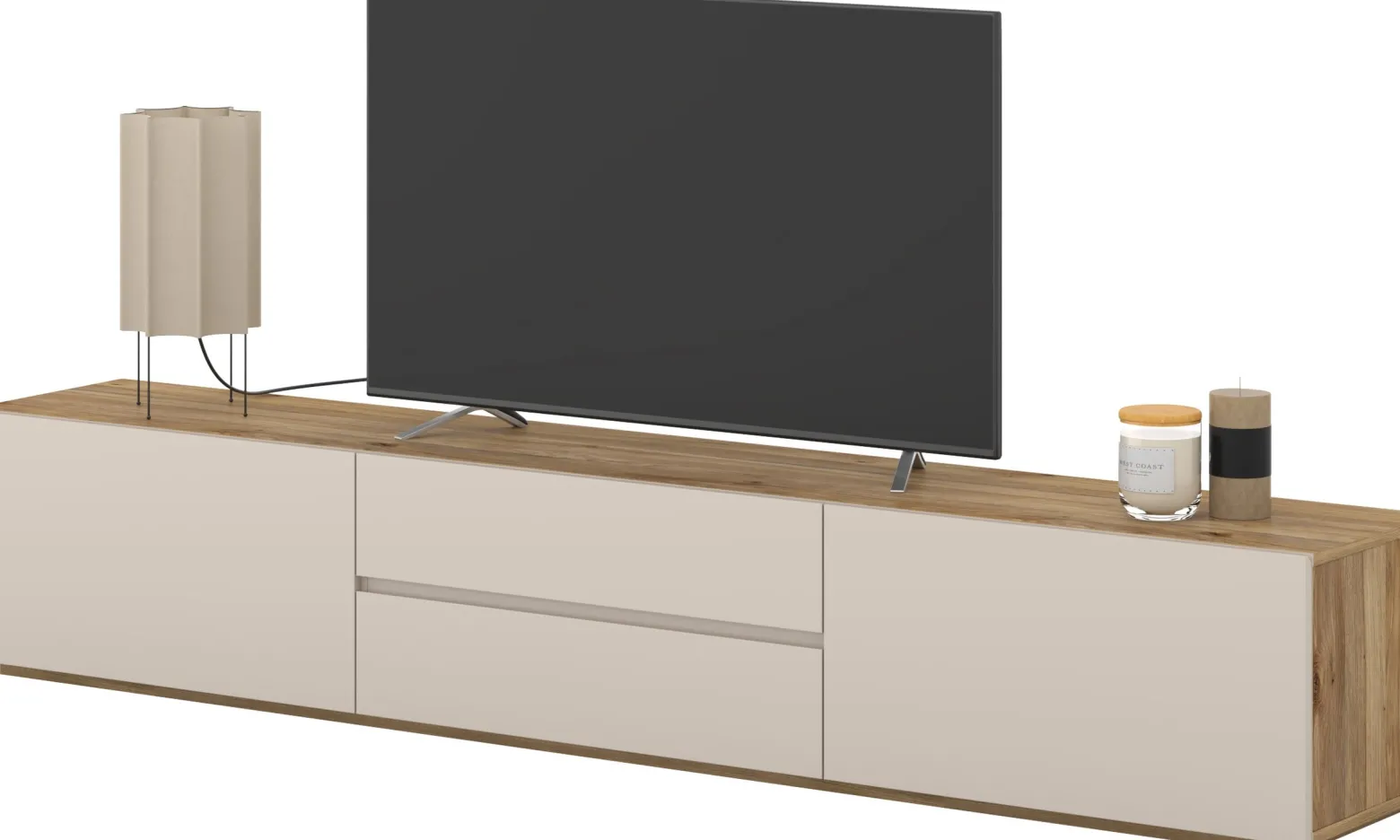 Szafka RTV 200 cm wisząca CRISS kaszmir