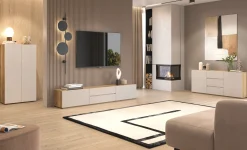 Szafka RTV 200 cm wisząca CRISS kaszmir