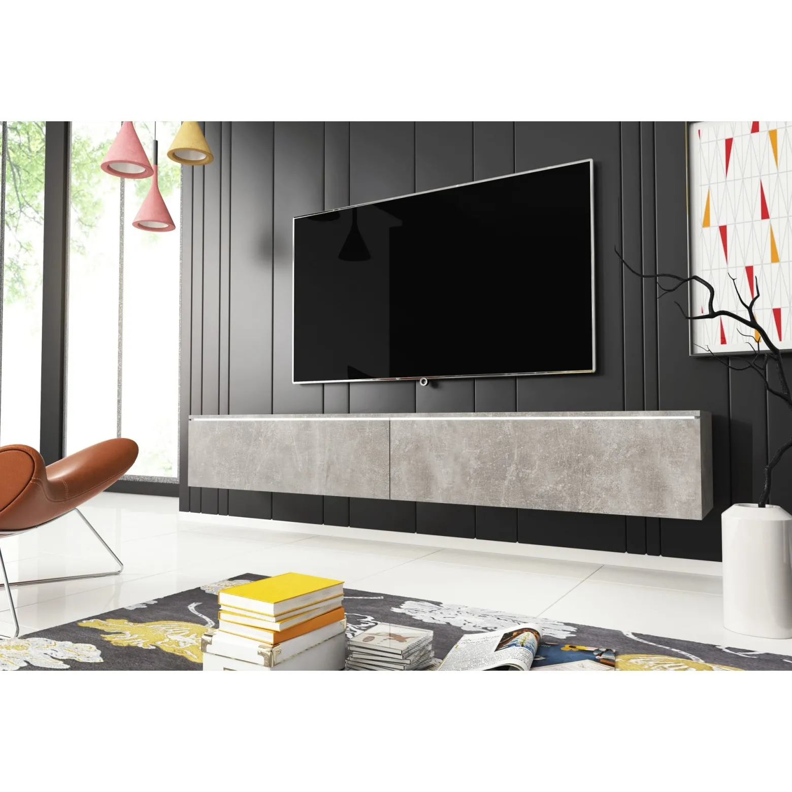 Szafka RTV DONNA 180 w kolorze beton