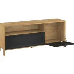 Szafka RTV do Salonu NORIA 150 cm Dąb craft złoty/czarny