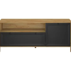 Szafka RTV do Salonu NORIA 150 cm Dąb craft złoty/czarny